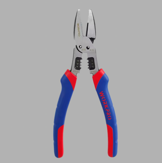 WORKPRO 8” Multi-Combination Pliers w/ Wire Cutter, Stripper, Crimper
