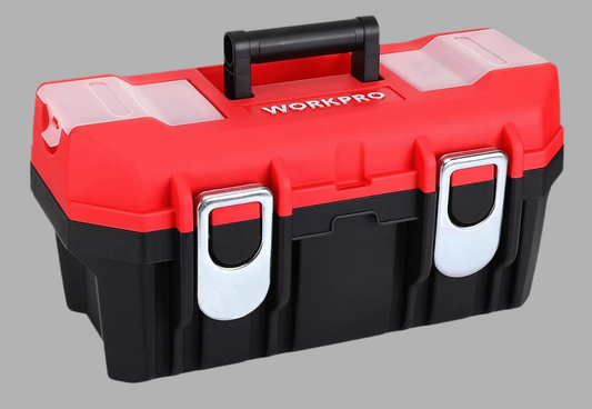 WORKPRO 16” Plastic Portable Tool Box w/ Removable Tray