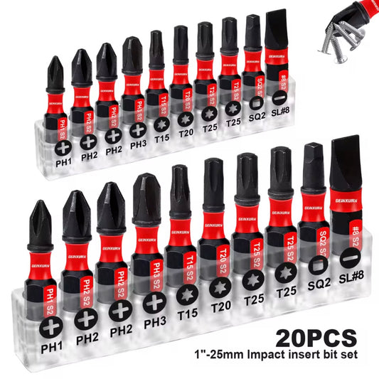 GEINXURN 20PC 1” Impact Driver Bit Set