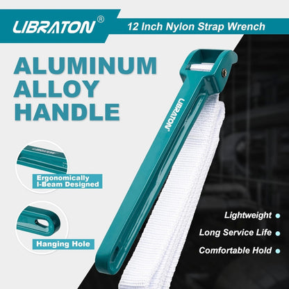 LIBRATON Adjustable Nylon Oil Filter Strap Wrench