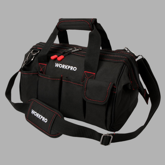 WORKPRO 14” Multi-Pocket Tool Bag w/ Adjustable Shoulder Strap