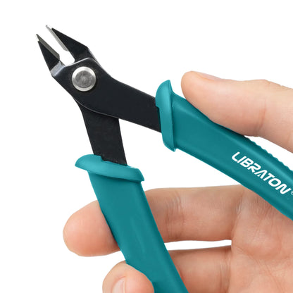 LIBRATON Micro Wire Cutter Precision Electronics Flush Cutter and Side Cutting Pliers Clean Cut for Model Jewelry Model Kits