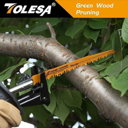 TOLESA 10PC 6” + 9” Metal/Woodcutting 5, 6, 14TPI Reciprocating Saw Blades