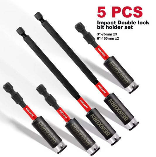 GEINXURN 5PC 3” & 6” Double-Lock Impact Bit Holder Set