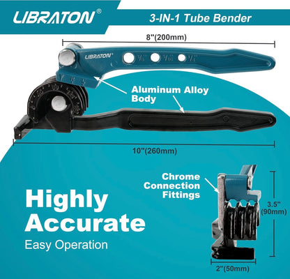 LIBRATON 3-IN-1 180-Degree Manual Tube Bender