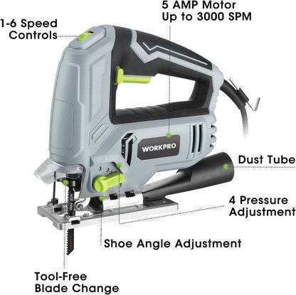 WORKPRO 600W Corded Jig Saw Kit