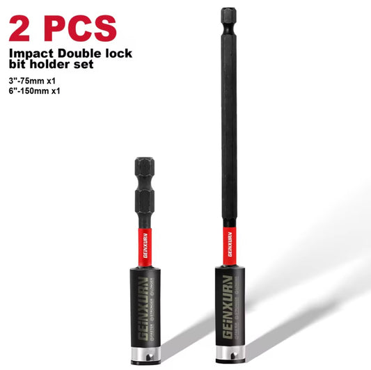GEINXURN 2PC 3” & 6” Double-Lock Impact Bit Holder Set