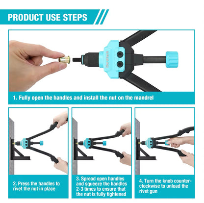 DURATECH 16” Hand Rivet Nut Tool w/ 165 Rivet Nuts