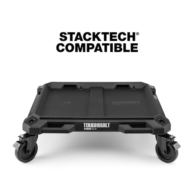 TOUGHBUILT STACKTECH Plastic/Metal Rolling Tool Box Mount 4-Wheel Cart