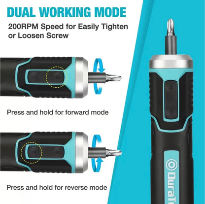 DURATECH 41PC Cordless Electric Screwdriver Set w/ Storage Bag