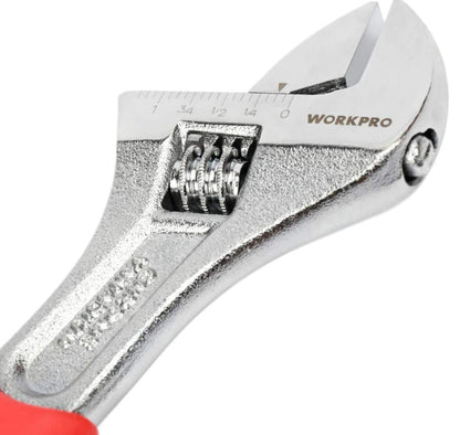 WORKPRO 3-piece Adjustable Wrench Set w/ Rubberized Anti-Slip Grips - 10”, 8”, 6”