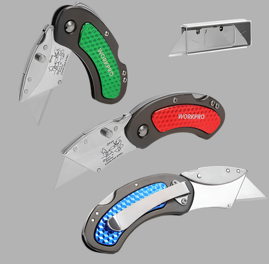 WORKPRO Quick Change Blade Folding Utility Knife Set