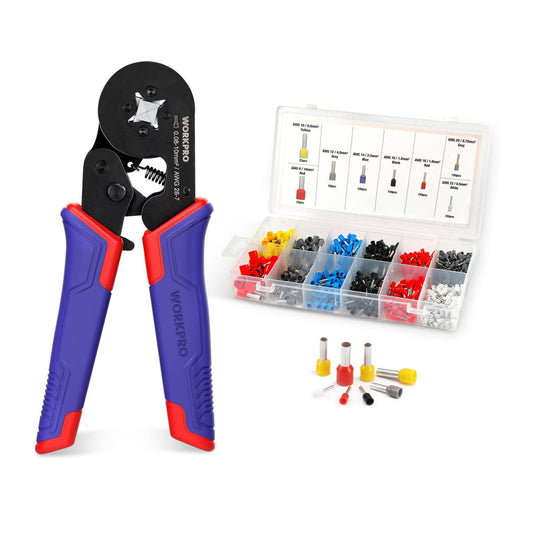 WORKPRO 800Pc Ferrule Crimping Tool Kit (AWG 28-7)