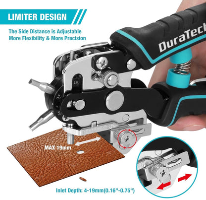 DURATECH Heavy-Duty Leather Hole Punch Pliers w/ 6 Solid Needles