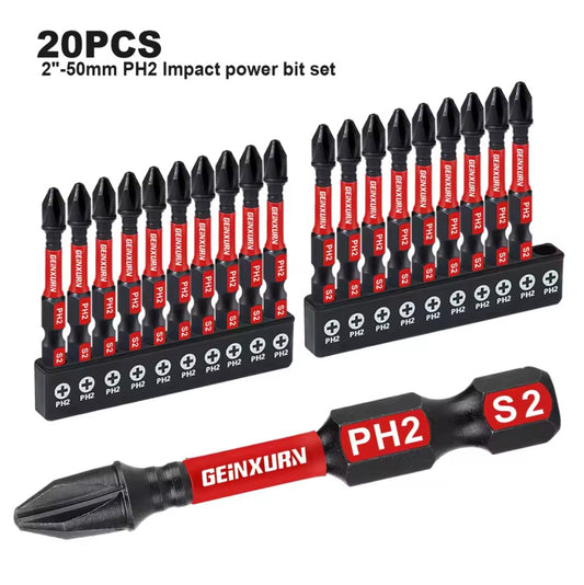 GEINXURN 20PC 2” Impact Driver Bit Set- Phillips #2