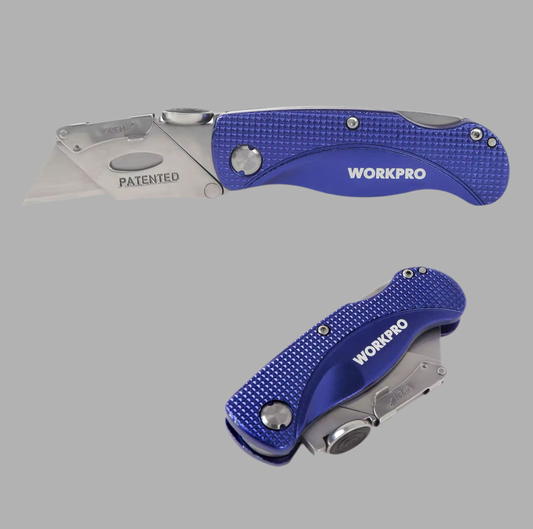 WORKPRO Folding Utility Knife w/ Thumb Rest