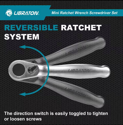 LIBRATON 11PC Mini Ratchet Wrench Screwdriver Set