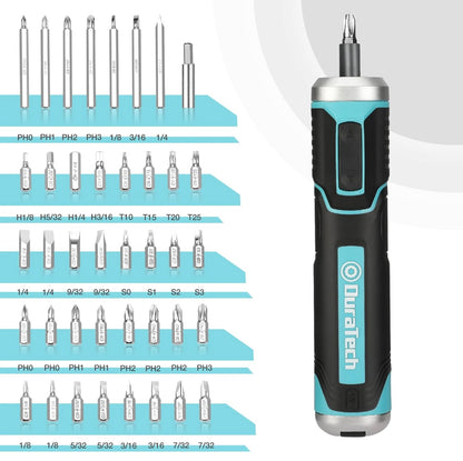 DURATECH 41PC Cordless Electric Screwdriver Set w/ Storage Bag