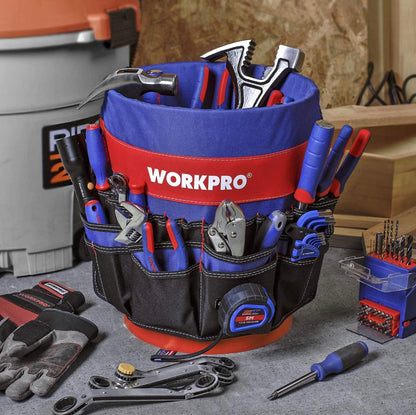 WORKPRO Bucket Tool Organizer w/ 51 Pockets, Fits 3.5-5 Gallon Bucket (Tools Excluded)