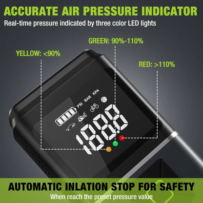 WORKPRO 7.2V Portable Air Compressor w/ LED Flashlight