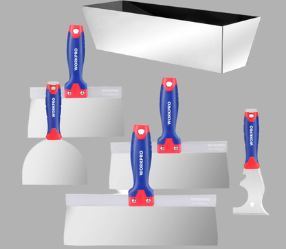 WORKPRO DryWall Tools - Taping Knives, Putty Knife, Paint Scraper, Mud Pan