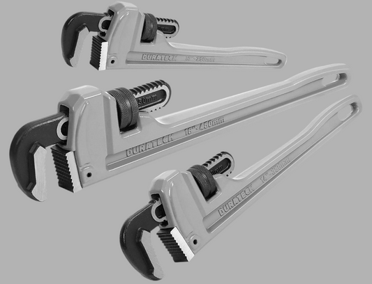 DURATECH 3PC Heavy Duty Aluminum Straight Pipe Wrench Set - 10", 14", 18"