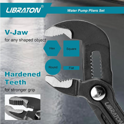 LIBRATON 3PC Groove Joint Pliers Set