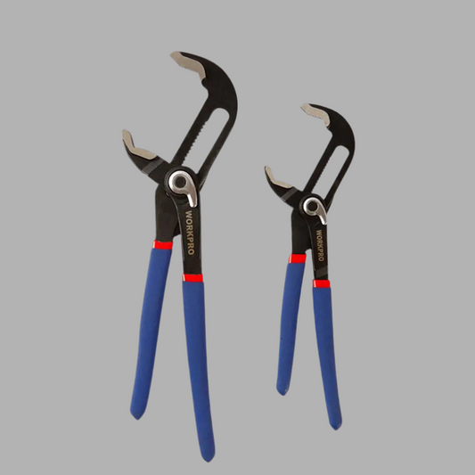 WORKPRO 2Pc Quick-Release Multifunctional Pliers Set / Water Pump Pliers (7” & 10”)