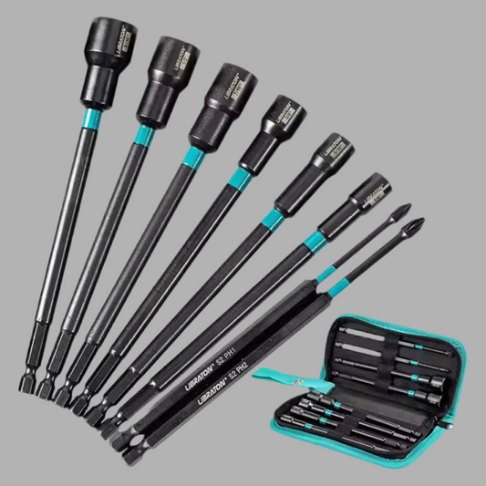LIBRATON 8PC Long Magnetic Nut Driver Set - SAE