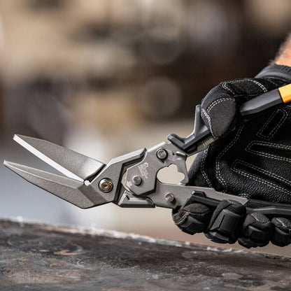 TOUGHBUILT Straight Offset Long Cut Aviation Snips
