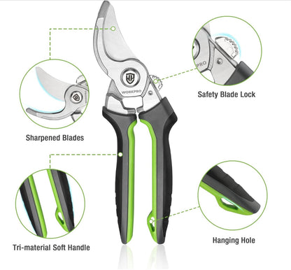 WORKPRO 8.5” Garden Bypass Pruning Shears