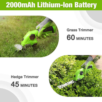 WORKPRO 7.2V 2-IN-1 Cordless Handheld Grass Shear & Shrubbery Trimmer