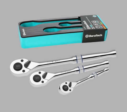 DURATECH 3-Piece Drive Ratchet - 1/4", 3/8", 1/2" Drive