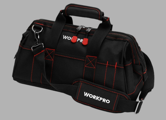 WORKPRO 16” Close Top Wide Mouth Tool Storage Bag w/ Water Proof Rubber Base
