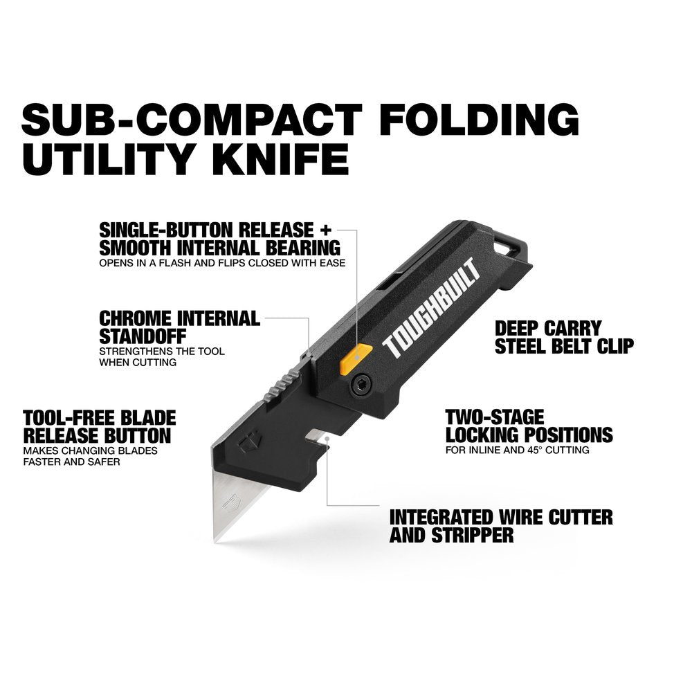 TOUGHBUILT Sub-Compact Folding Utility Knife